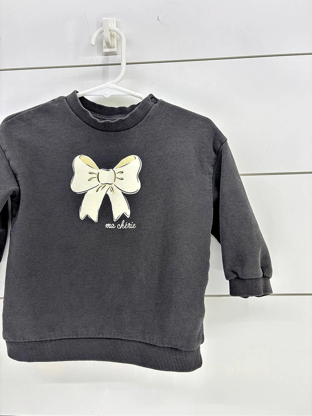 H&M Printed Sweatshirt Bow Graphic Black